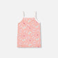 Printed Organic Cotton Tank Top Pink And Blue Butterflies On Old Pink