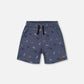 Printed Chambray Short Gray, White And Tan