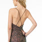 Full Sequin Ruched V-Neck Long Dress w/ Strap Back