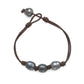Triple Freshwater Baroque Black Pearl Bracelet