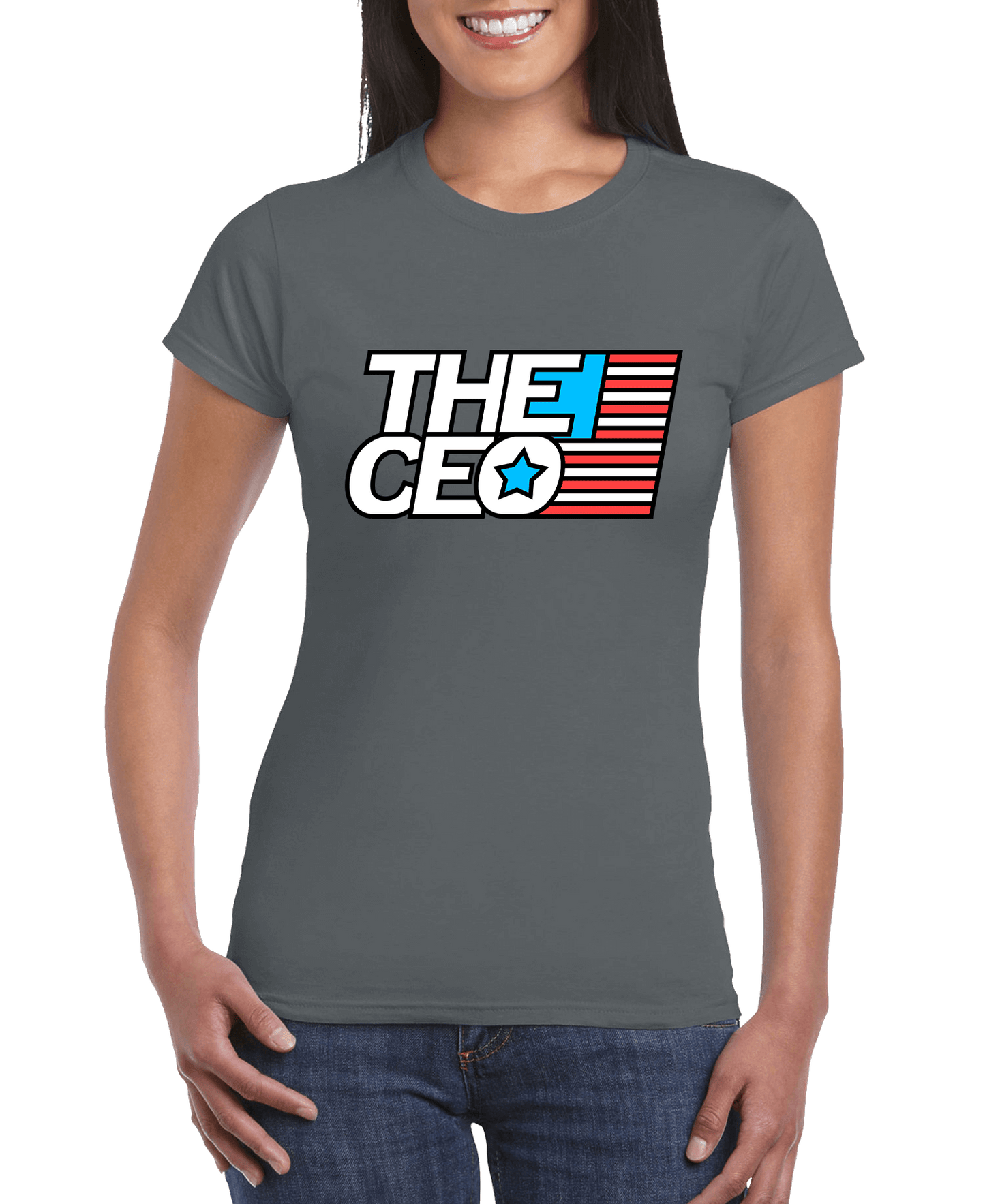 American Flag The CEO Women's Slim Fit Short Sleeve T-Shirt