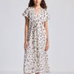 Gathered Maxi Dress with Side Slits in Mosaic