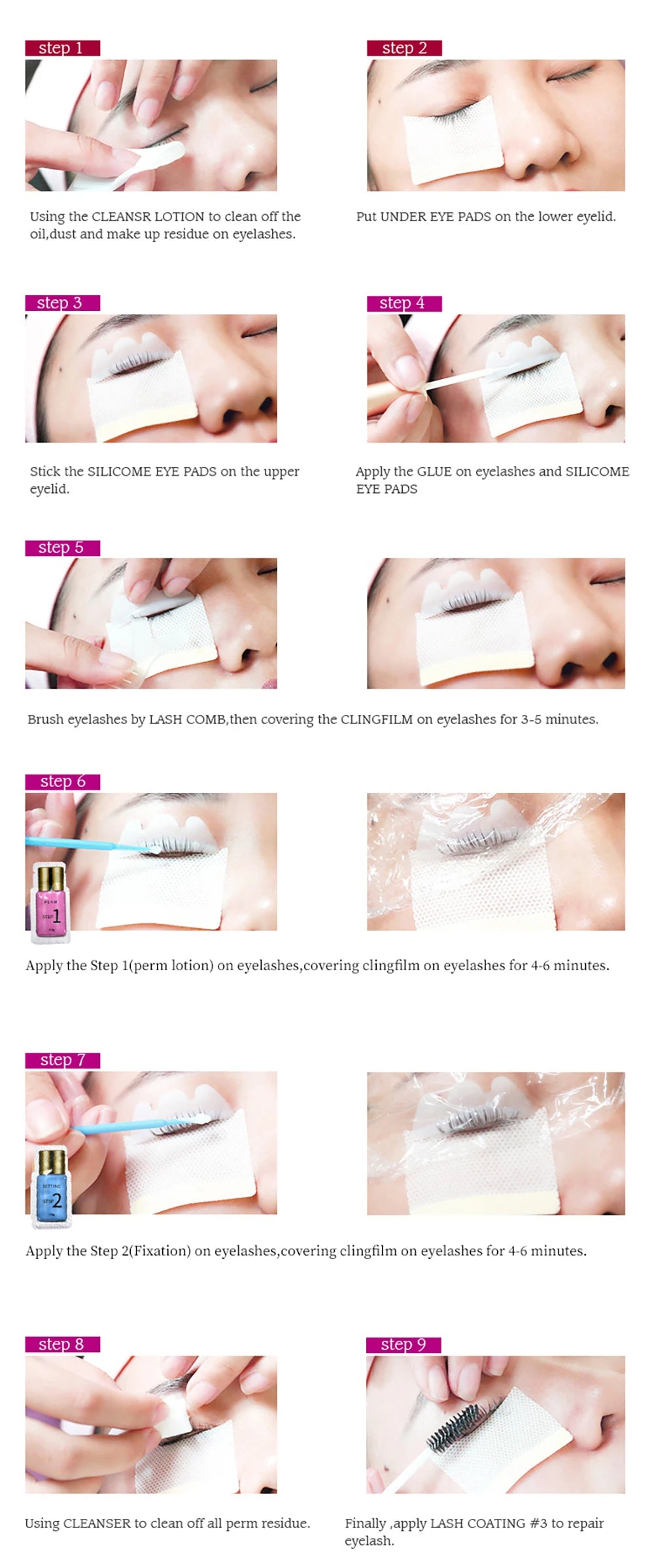 10 Paar/Beutel Wimpernlifting Lotion Sachet 0,8g pro Beutel Wimperndauerwelle und Fixierlotion 8-12 Minuten Lifting Wimpern Augen Make-up Tools