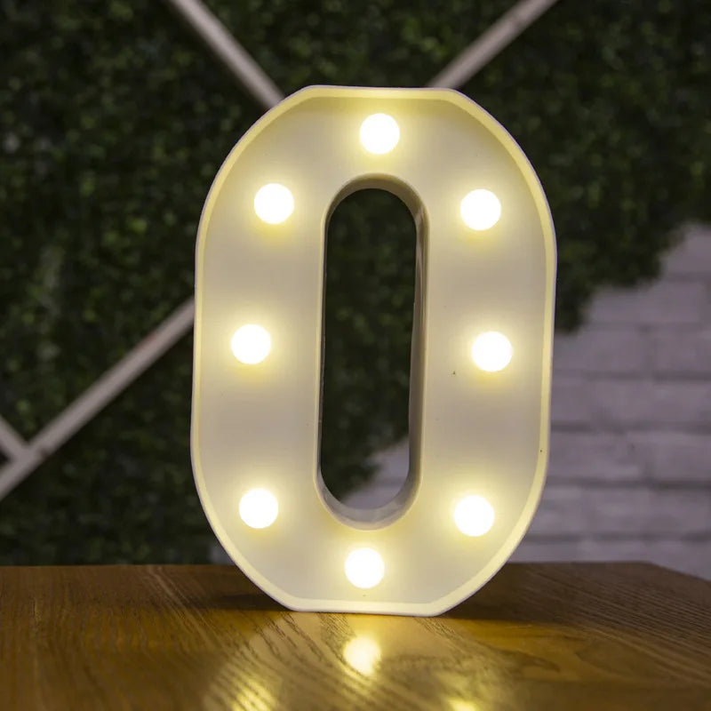 Letter Alphabet LED Lights Luminous Number Lamp Decor Battery Night Light for Home Wedding Birthday Christmas Party Decoration