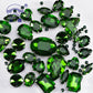 Glitter Mixed Shape Glass Rhinestones For Clothes Pink Flatback Craft Gems Crystal Sew On Rhinestone With Claw 50PCS/PACK S048