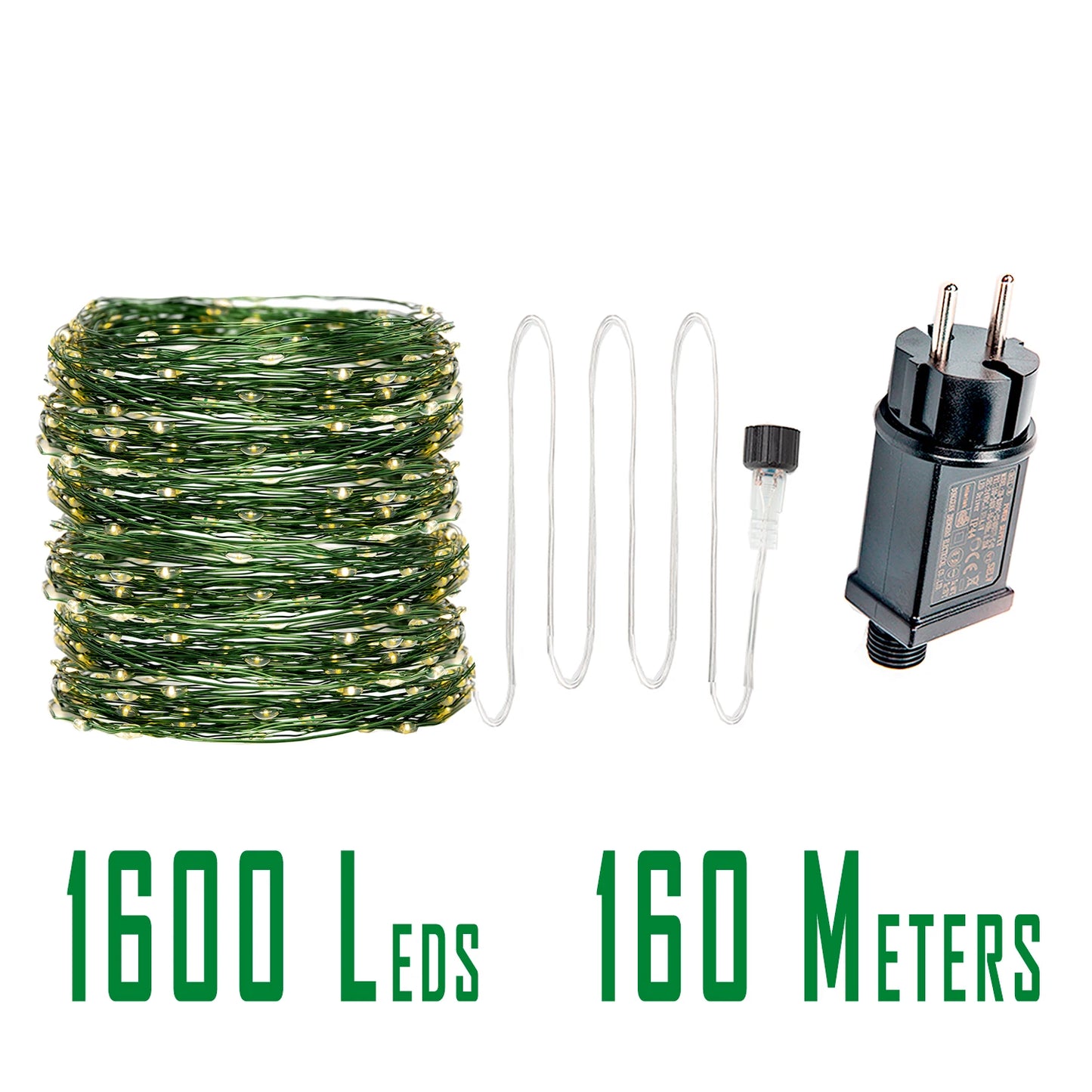 200M 2000LED Green Wire USB PLUG In  Fairy String Light Garland With Waterproof For Christmas Outdoor Wedding Garden Patio Decor