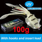 SUNMILE Angel-Gummiköder Tintenfisch 20g/60g/80g/100g/120g/150g Leuchtend/UV-Tintenfisch-Jig Angelköder für Meeresangeln Wobbler Köder