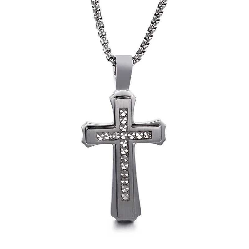 Kalen Mode Kreuz Halsketten Für Männer Hochglanzpoliert 50cm Edelstahl Kreuz Schmuck Halskette Männlich Günstiger Schmuck