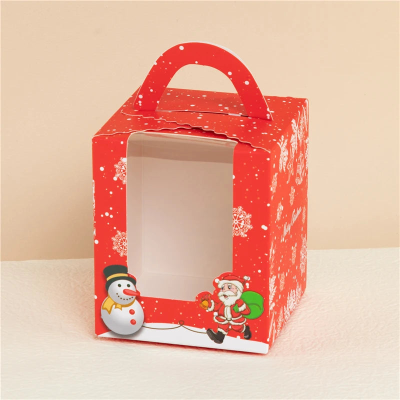 StoBag 10 Stück Cupcake-Box mit Klarsichtfenstergriffen Kuchengeschenke Geburtstag Weihnachtsfeier & Event Handgemachte Dessert-Lebensmittel 1 Loch
