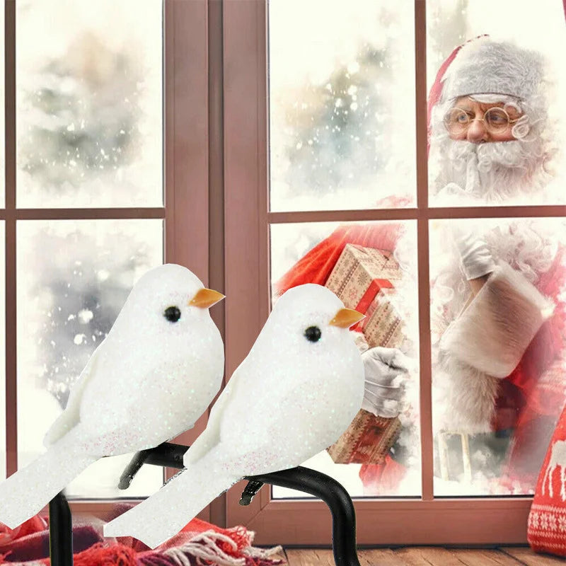 12er-Pack Clip-on Mini-Vogelattrappen Weihnachtsbaumschmuck Festival Gartendekoration Geschenk Weihnachtsdekoration Wohnkultur Geschenke Navidad