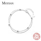 Modian Fashion einfache Perlenketten-Armbänder für Frauen, 100% 925 Sterling Silber, klassisches Charm-Armband, S925 Silberschmuck