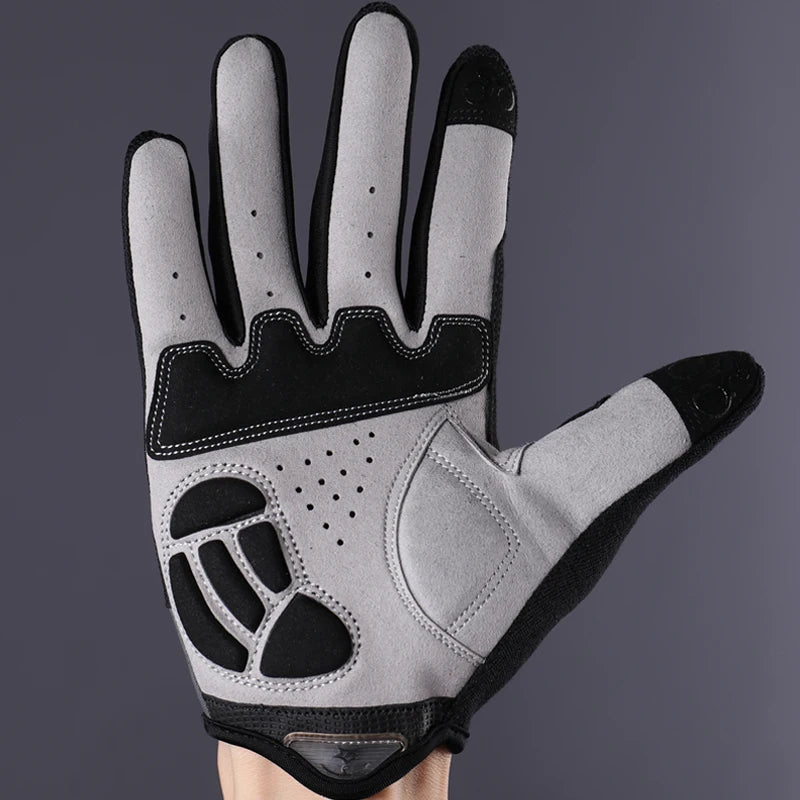 ROCKBROS Fahrradhandschuhe Schwammpolster Lange Finger Motorradhandschuhe für Fahrrad Mountainbike Handschuhe Touchscreen MTB Handschuhe