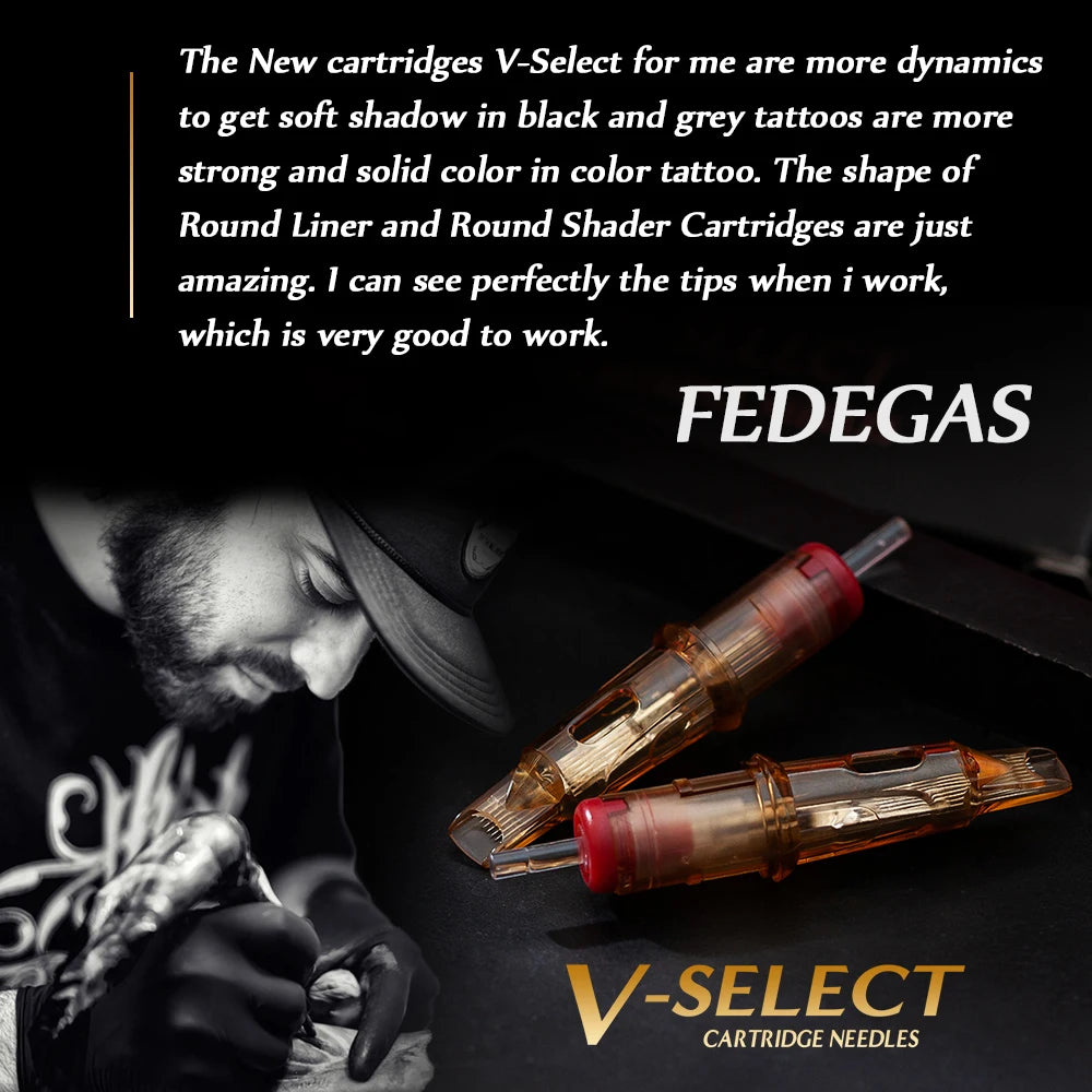 EZ V-Select Tattoo Cartridge Nadeln #10 0,30mm Bugpin Curved Magnum Round Magnum Einweg-Tattoo-Nadeln Zubehör 20 St./Box
