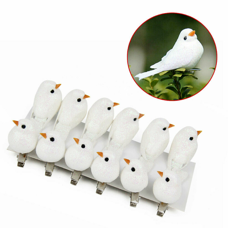 12er-Pack Clip-on Mini-Vogelattrappen Weihnachtsbaumschmuck Festival Gartendekoration Geschenk Weihnachtsdekoration Wohnkultur Geschenke Navidad