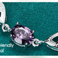 DOTEFFIL 925 Sterling Silber Lila Große AAA Zirkon Armbandkette für Damen Schmuck Verlobung Party Weihnachtsgeschenk