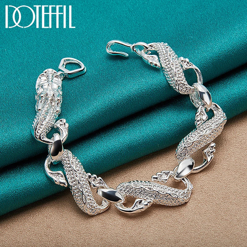 DOTEFFIL New Arrival 925 Sterling Silver Bracelet Bangle Cuff For Man Women Dragon Bracelet Fine Jewelry Party Christmas Gift