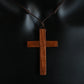 MX001 Katholisches Kreuz Halskette Jesus Christus Anhänger Choker Retro Schmuckstil Naturholz Halskette Großhandel Amulett