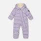 One-Piece Baby Cloud Compressible Snowsuit Designed For Car Seat Purple Gray