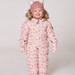 One-Piece Baby Original Puffy Snowsuit Pink Mini Flowers