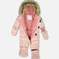 One-Piece Baby Original Puffy Snowsuit Pink Mini Flowers