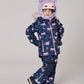 Two-Piece Play Snowsuit Navy Unicorn Print
