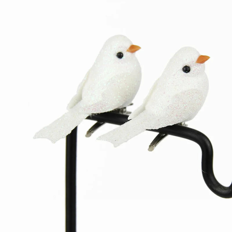 12er-Pack Clip-on Mini-Vogelattrappen Weihnachtsbaumschmuck Festival Gartendekoration Geschenk Weihnachtsdekoration Wohnkultur Geschenke Navidad