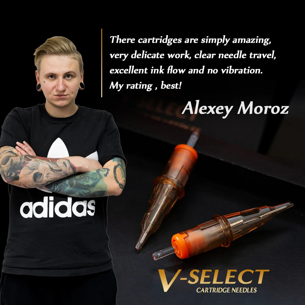 EZ V-Select Tattoo Cartridge Nadeln #10 0,30mm Bugpin Curved Magnum Round Magnum Einweg-Tattoo-Nadeln Zubehör 20 St./Box