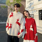 Weihnachtspullover Damen Herbst Winter Koreanischer Lockerer Pullover Hirsch Pullover Männer und Frauen Oversized Pullover Paare
