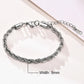 Vnox Basic 2/3/4/5mm Stainless Steel Twisted Rope Chain Bracelets for Men Women,Wrist Christmas Gifts Jewelry,Length Adjustable