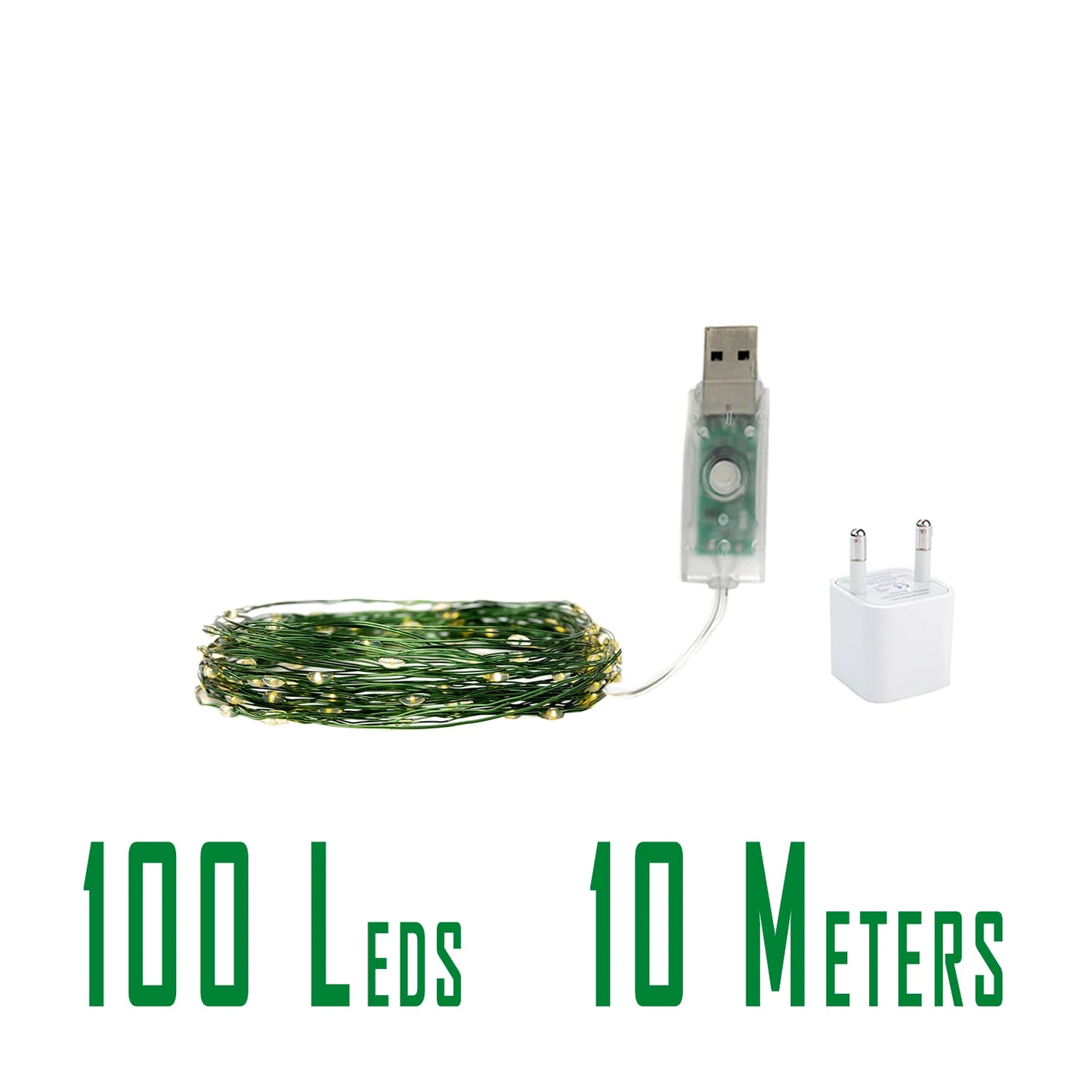 200M 2000LED Green Wire USB PLUG In  Fairy String Light Garland With Waterproof For Christmas Outdoor Wedding Garden Patio Decor