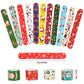 10Pcs Weihnachten Weihnachtsmann Klatscharmband Weihnachtsfeier Gastgeschenke Armband Schnapparmbänder für Kinder Navidad Natal Noel Neujahrs-Geburtstagsgeschenk