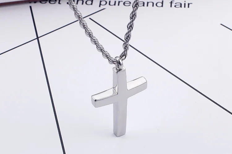 Kalen Mode Kreuz Halsketten Für Männer Hochglanzpoliert 50cm Edelstahl Kreuz Schmuck Halskette Männlich Günstiger Schmuck