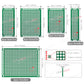 34 Stück doppelseitige Leiterplatten verzinnt (2x8 3x7 4x6 5x7 7x9 cm) Prototypen-Kit FR4 bedruckte Universal-Lochrasterplatine für Heimwerker