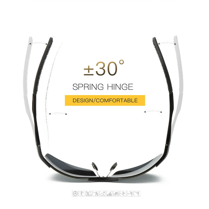 AORON Polarisierte Herren-Sonnenbrille für Autofahrer, Aluminium-Magnesium-Rahmen, Sport-Sonnenbrille, Fahrer-Retro-Brille, UV400, Blendschutz