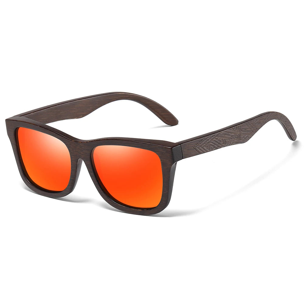 GM Natur Bambus Holz Sonnenbrille Handgemachte Polarisierte Gläser Spiegelbeschichtung Linsen Brille Mit Geschenkbox