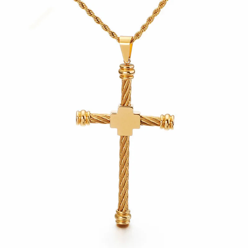Kalen Mode Kreuz Halsketten Für Männer Hochglanzpoliert 50cm Edelstahl Kreuz Schmuck Halskette Männlich Günstiger Schmuck