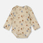 Organic Cotton Onesie Beige Tree Print