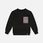 Super Soft Brushed Jersey Long Sleeve Top Black With Plaid Pocket
