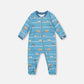 One-Piece Organic Cotton Pajama Blue Dog Print