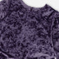 Long Sleeve Bi-Material Velour And Jersey Dress Purple Gray