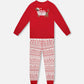 Adult Men Organic Cotton Two-Piece Pajama Set Red And White Fairisle