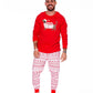 Adult Men Organic Cotton Two-Piece Pajama Set Red And White Fairisle