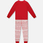 Adult Men Organic Cotton Two-Piece Pajama Set Red And White Fairisle