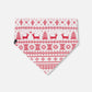 Organic Cotton Christmas Bandana For Dogs Red And White Fairisle