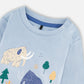 Organic Cotton Jersey Two-Piece Top And Pant Set Blue