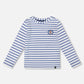 Super Soft Long Sleeve Striped Jersey T-Shirt Light Blue