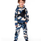 Hooded Fleece Sweatshirt With Crossbody Bag Blue Camouflage