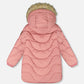Long Wavy Quilt Puffy Winter Coat Dusty Pink
