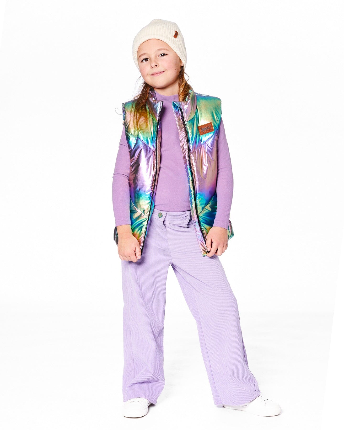 Quilted Mid-Season Sleeveless Vest Metallic Multicolor
