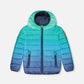 Quilted Mid-Season Jacket Green And Blue Gradient